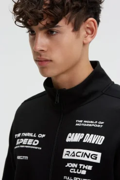 Trainingsjacke aus Interlock mit Rubber Prints black