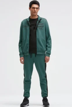 Trainingsjacke aus Interlock mit Rubber Prints petrol green