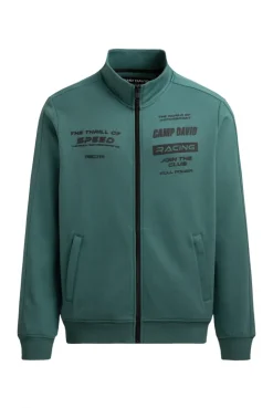 Trainingsjacke aus Interlock mit Rubber Prints petrol green