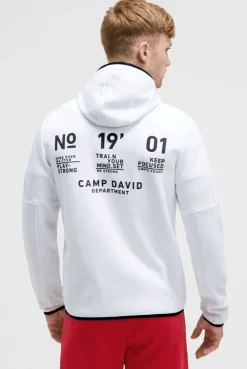 Trainingsjacke aus Interlock mit Kapuze und Artworks opticwhite