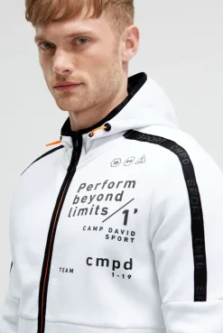 Trainingsjacke aus Interlock mit Kapuze und Artworks opticwhite