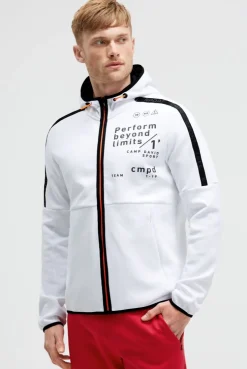 Trainingsjacke aus Interlock mit Kapuze und Artworks opticwhite