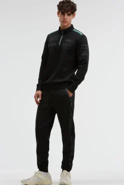 Troyer-Sweatshirt aus Interlock mit Rubber Artworks black