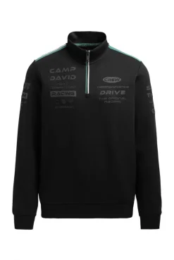 Troyer-Sweatshirt aus Interlock mit Rubber Artworks black