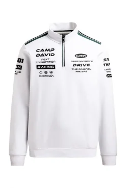 Troyer-Sweatshirt aus Interlock mit Rubber Artworks opticwhite