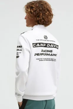Troyer-Sweatshirt aus Interlock mit Rubber Artworks opticwhite