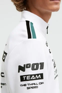 Troyer-Sweatshirt aus Interlock mit Rubber Artworks opticwhite