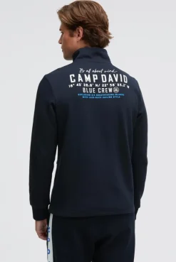Troyer-Sweatshirt aus Interlock mit Rücken-Artwork blue navy
