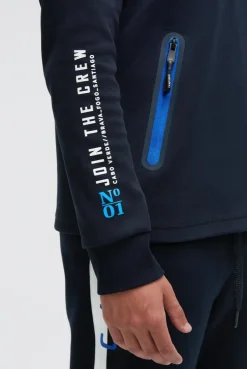 Troyer-Sweatshirt aus Interlock mit Rücken-Artwork blue navy
