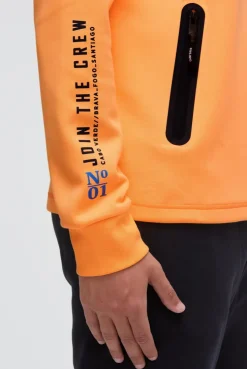Troyer-Sweatshirt aus Interlock mit Rücken-Artwork sunrise neon