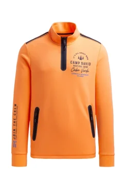 Troyer-Sweatshirt aus Interlock mit Rücken-Artwork sunrise neon