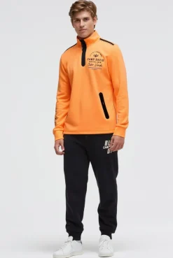 Troyer-Sweatshirt aus Interlock mit Rücken-Artwork sunrise neon