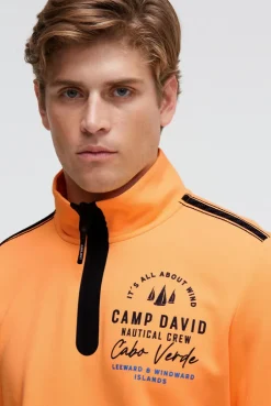 Troyer-Sweatshirt aus Interlock mit Rücken-Artwork sunrise neon