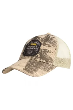 Trucker Cap mit All Over Print und Patch light sand