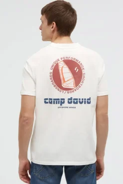T-Shirt aus Slub-Pikee mit Back-Artwork ivory