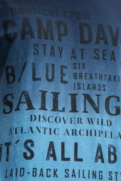 T-Shirt Dip Dye mit Wording Prints blue navy