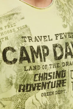 T-Shirt mit All Over Print und Spray-Wash-Effekt lemon juice