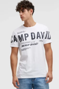 T-Shirt mit auffälligem Logo Print opticwhite