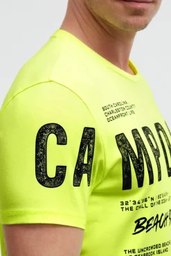 T-Shirt mit auffälligem Logo Print neon lime