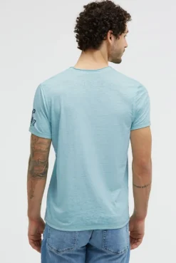 T-Shirt mit Ausbrenner-Effekten und Artwork aqua splash