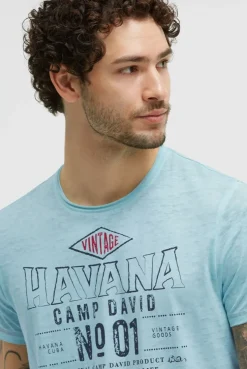 T-Shirt mit Ausbrenner-Effekten und Artwork aqua splash