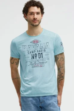 T-Shirt mit Ausbrenner-Effekten und Artwork aqua splash