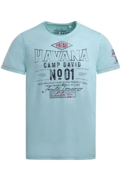 T-Shirt mit Ausbrenner-Effekten und Artwork aqua splash