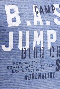 T-Shirt mit Ausbrenner-Streifen und Prints vividblue