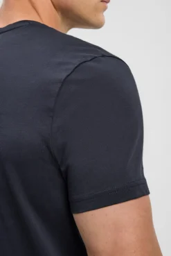 T-Shirt mit Label Print blue navy