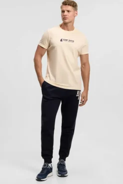 T-Shirt mit Label Print ecru
