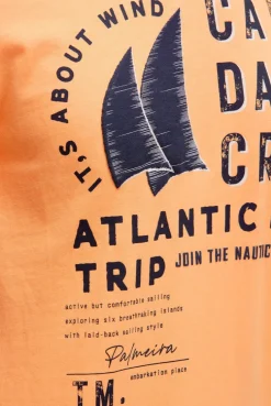 T-Shirt mit Label Print sunrise neon