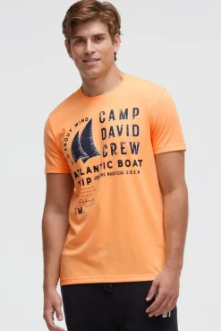 T-Shirt mit Label Print sunrise neon