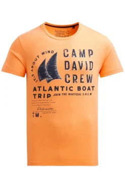 T-Shirt mit Label Print sunrise neon