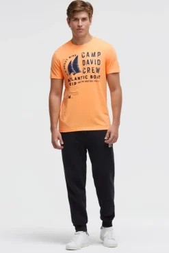 T-Shirt mit Label Print sunrise neon
