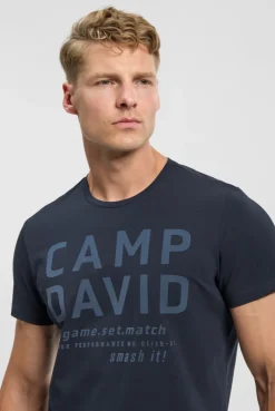 T-Shirt mit Logo Artwork blue navy