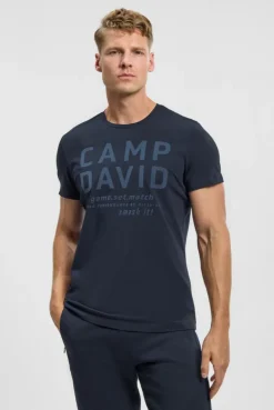 T-Shirt mit Logo Artwork blue navy