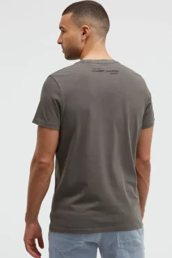 T-Shirt mit Photo- und Rubber-Print dark wood