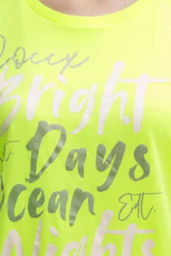 T-Shirt mit Rundhalsausschnitt und Artwork electric lemon