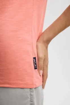 T-Shirt mit Rundhalsausschnitt und Print apricot sunset