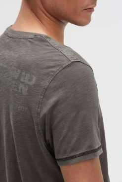 T-Shirt mit Tapes und Rücken-Print dark wood