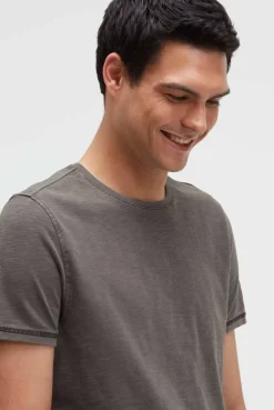 T-Shirt mit Tapes und Rücken-Print dark wood