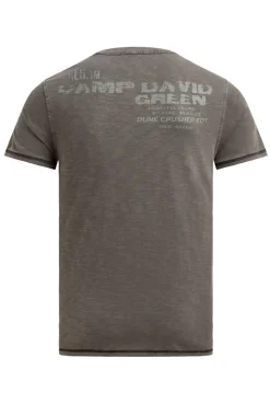 T-Shirt mit Tapes und Rücken-Print dark wood