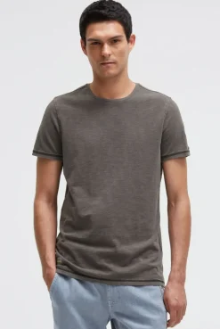 T-Shirt mit Tapes und Rücken-Print dark wood