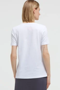 T-Shirt mit V-Ausschnitt und Glitter-Puffprint opticwhite