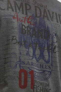 T-Shirt Oil Dyed mit Label Print black