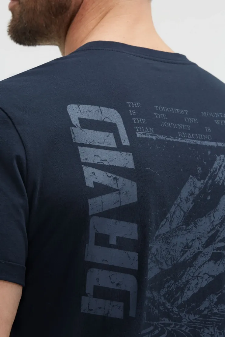 T-Shirt Relaxed Fit mit Backprint faded navy
