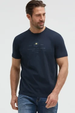 T-Shirt Relaxed Fit mit Backprint faded navy