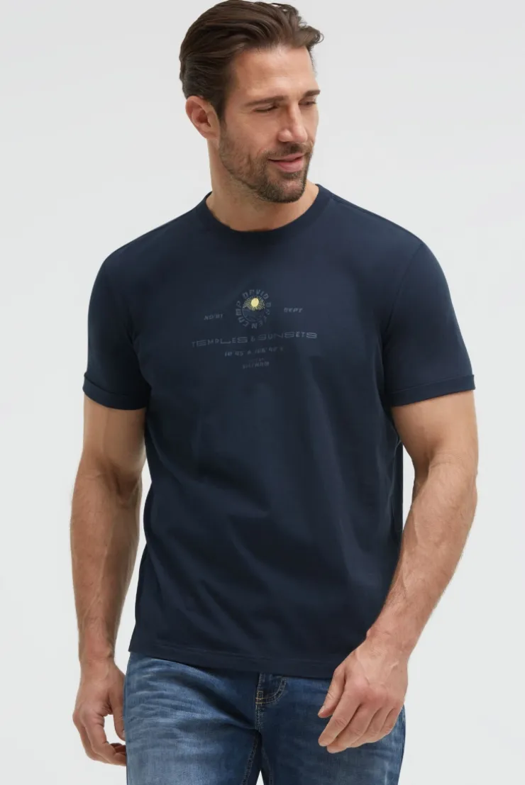T-Shirt Relaxed Fit mit Backprint faded navy