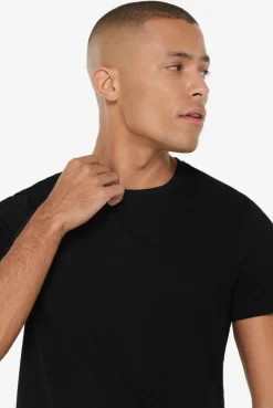 T-Shirt Rundhals, 2er-Pack black / black | XS