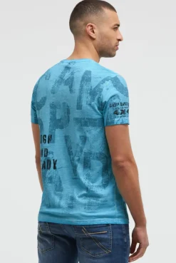 T-Shirt Rundhals mit All Over Print summer aqua
